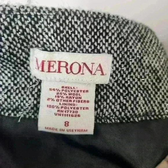 Merona women's metallic black and gray knee length skirt wool blend size 8 - Picture 6 of 7